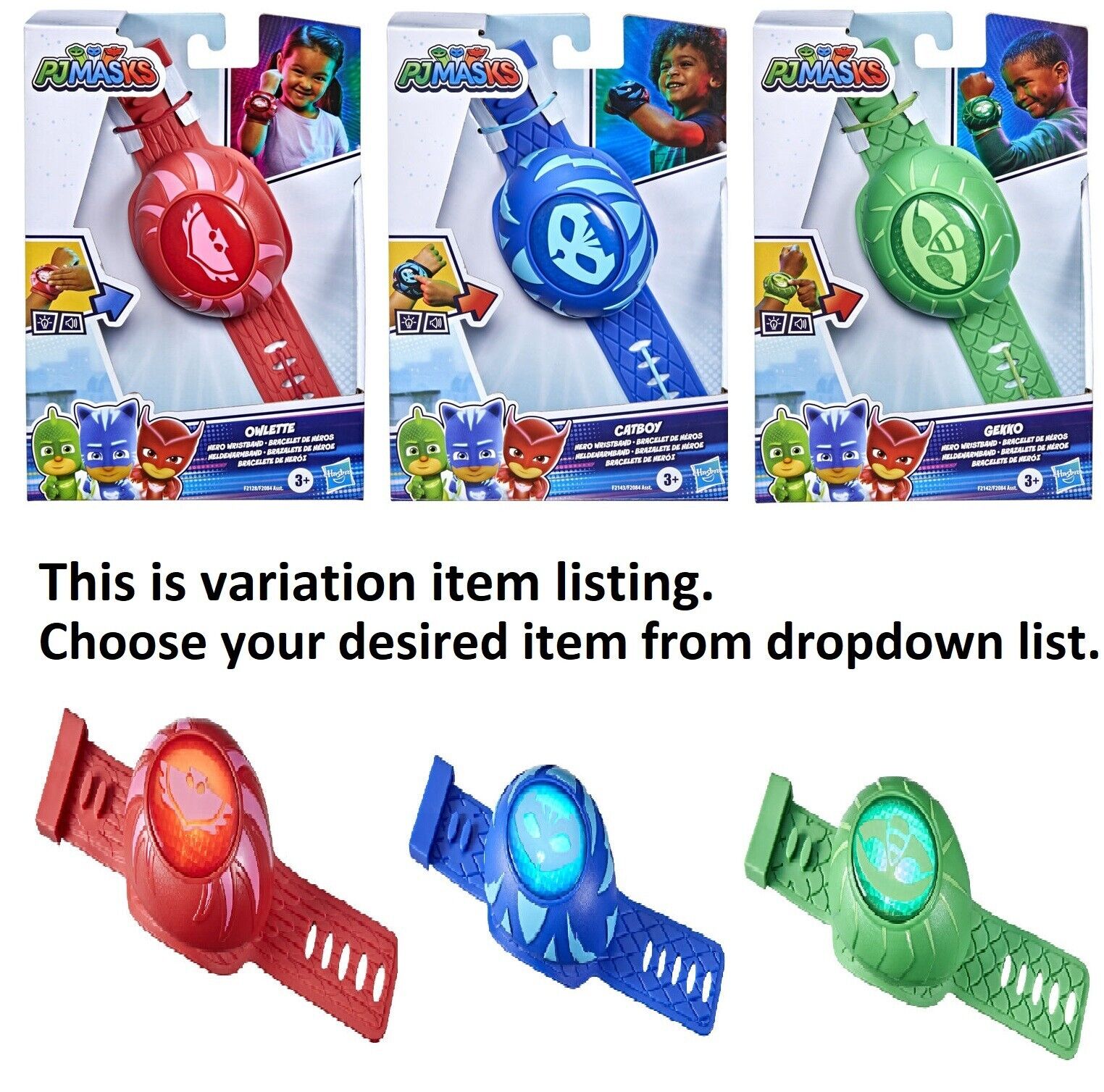 PJ Masks Power Wristband Preschool New Toy Amulet Catboy Owlette Gekko Watch