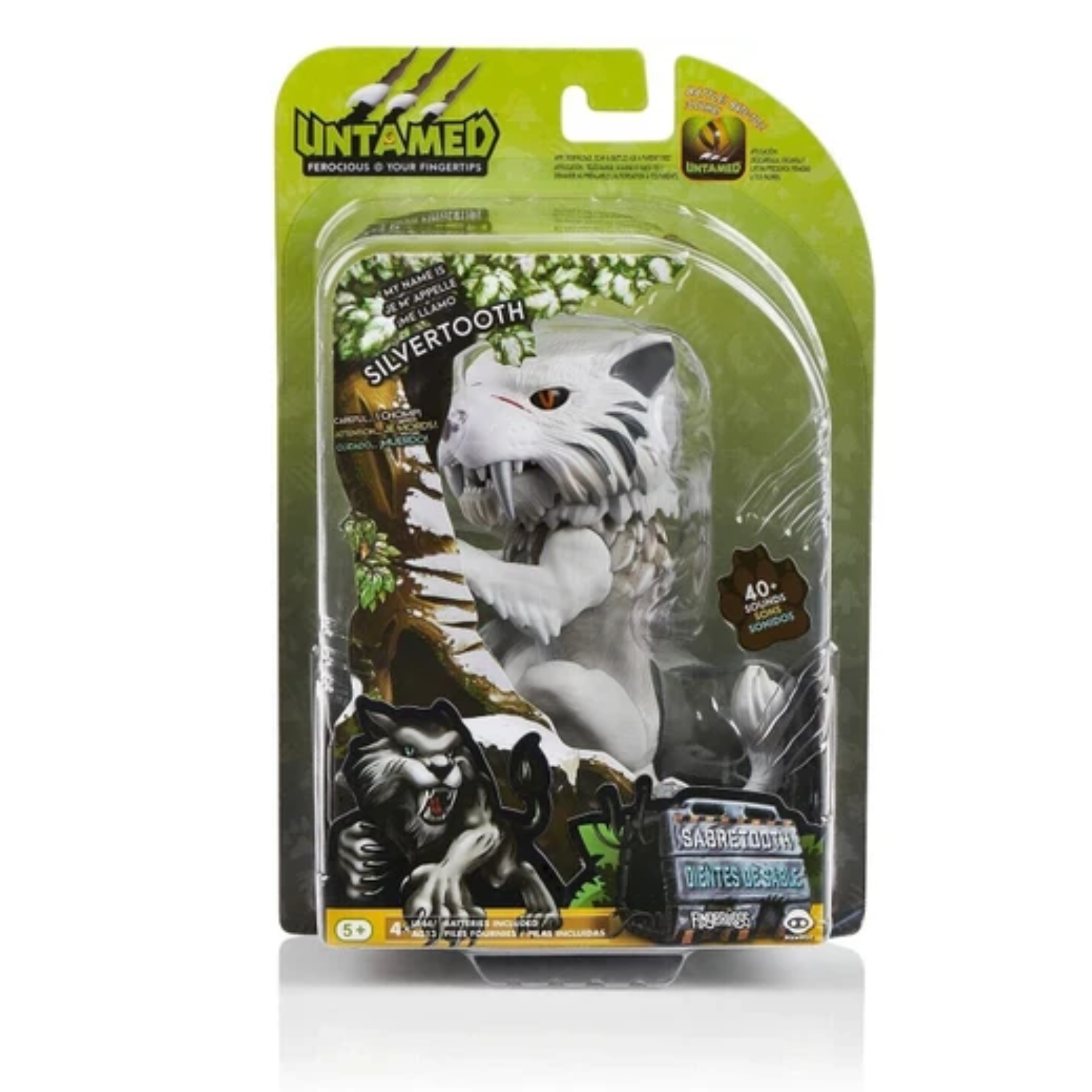 WowWee Fingerlings Untamed Tiger Sabretooth Silvertooth Interactive Toy Pet