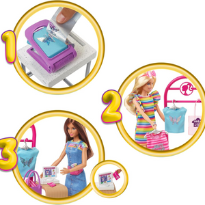 Barbie Make & Sell Boutique Doll Playset with Foil Fashion Design Tools