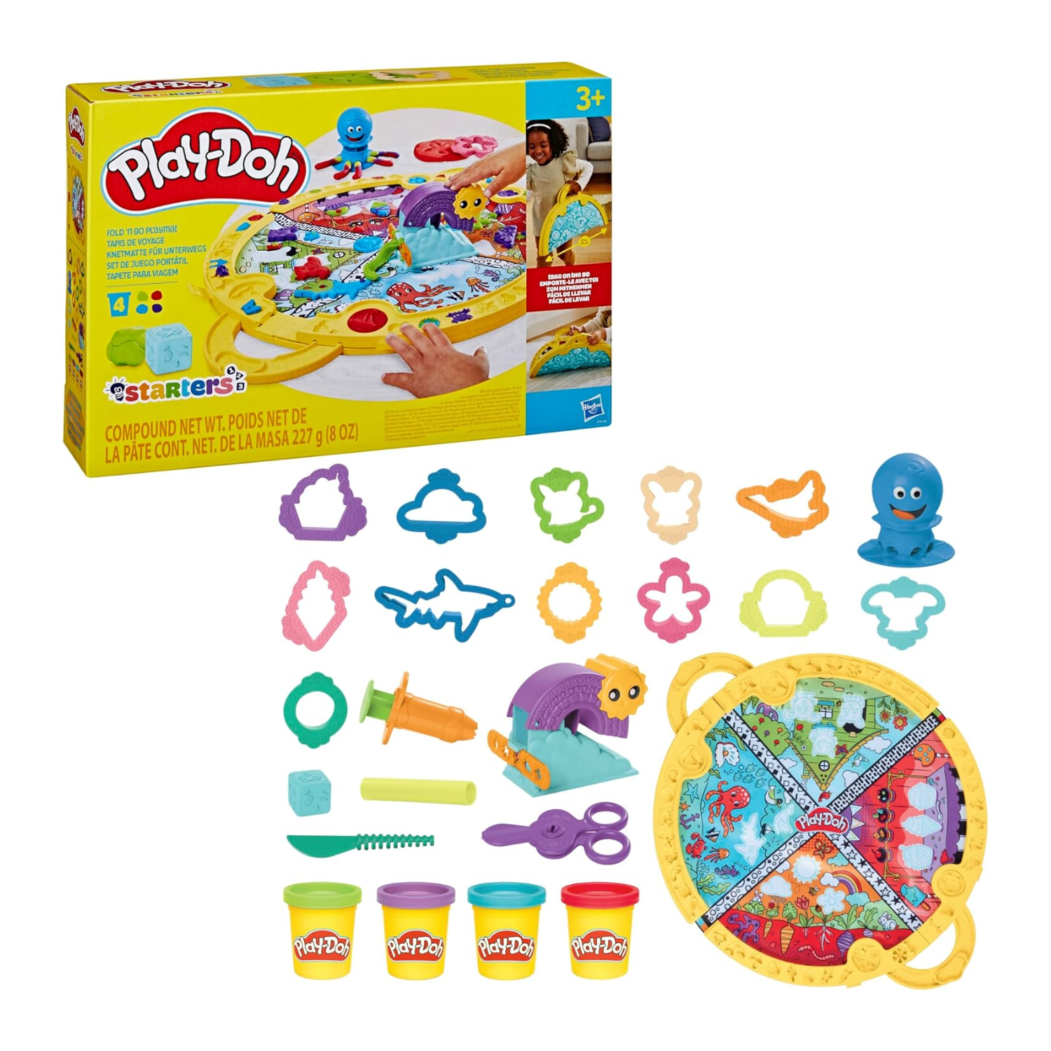 Play-Doh Fold & Go Playmat Starter Set with 19 Accessories New Toy