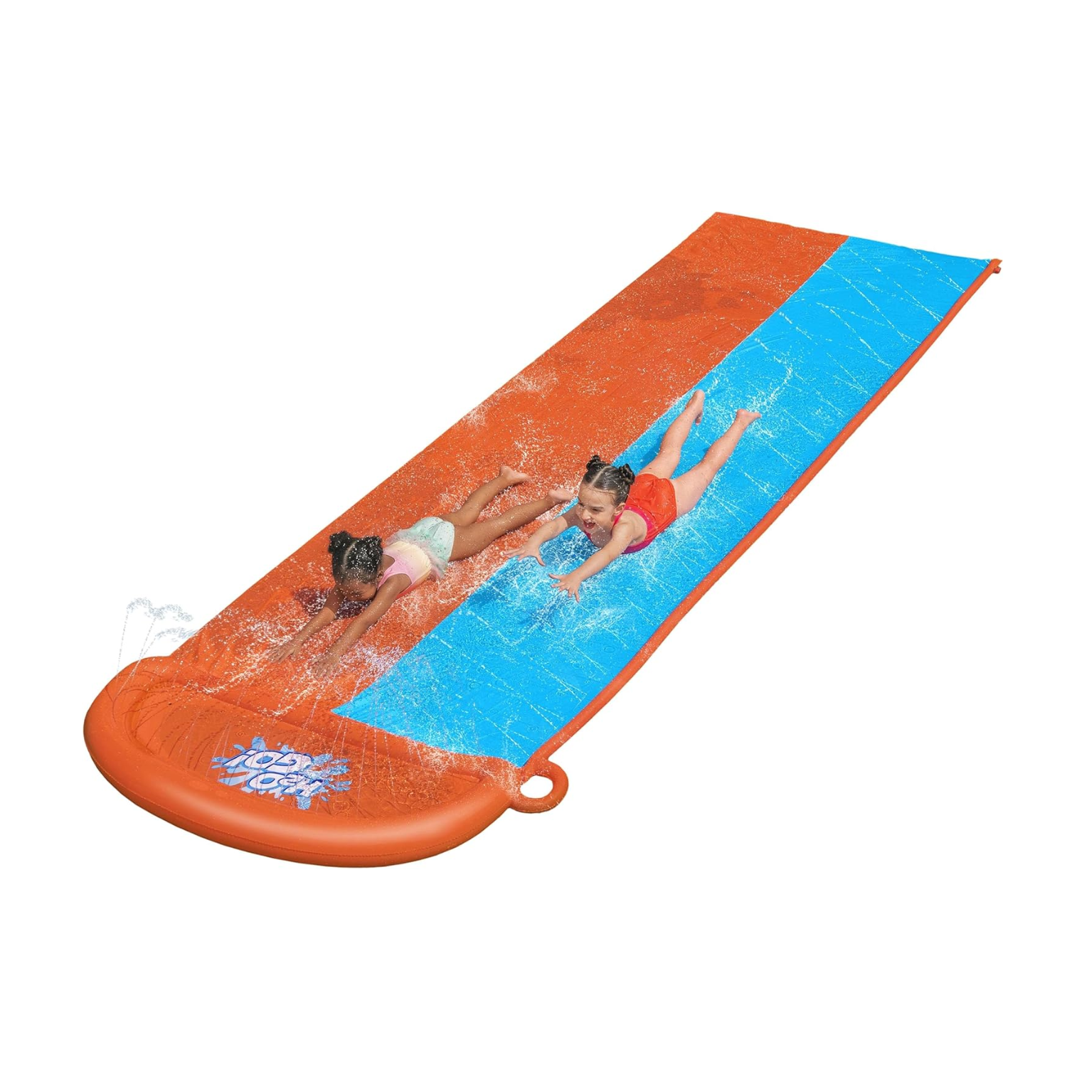 H2OGO Double Lane Inflatable Water Slide Splash Pool Sprinklers Backyard Fun 3+
