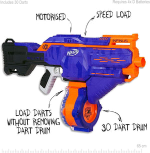 Nerf Elite Infinus Motorised Blaster with 30 Elite Darts and 30 Dart Drum Toy