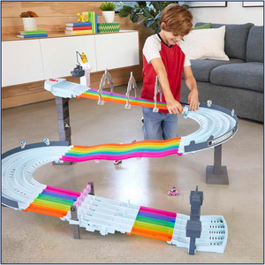 Hot Wheels Mario Kart Rainbow Road Raceway 8-Foot Track Lights and Sounds