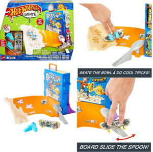 Hot Wheels Skate Tony Hawk Cereal Bowl Fingerboard Set 1 Exclusive Board & Pair