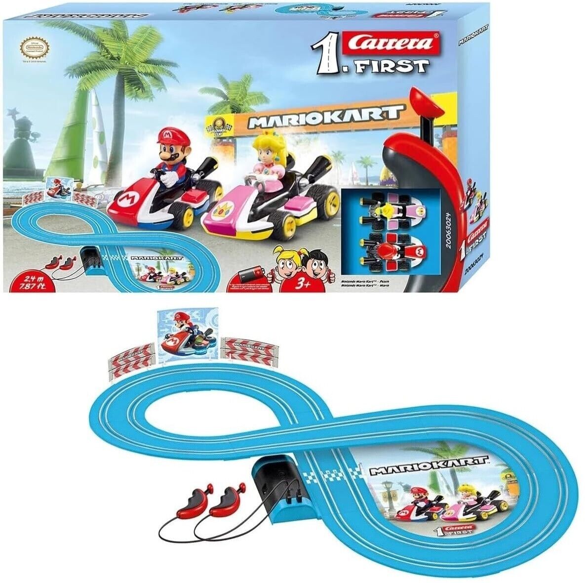 Carrera First Mario Kart Slot Car Set (Mario/Peach) Race Play Ages 3+ New Toy