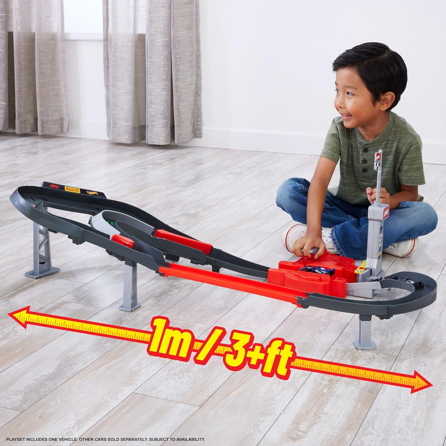 Hot Wheels Toy Car Track Set 3 Formula 1 Die-Cast Vehicles New Toy