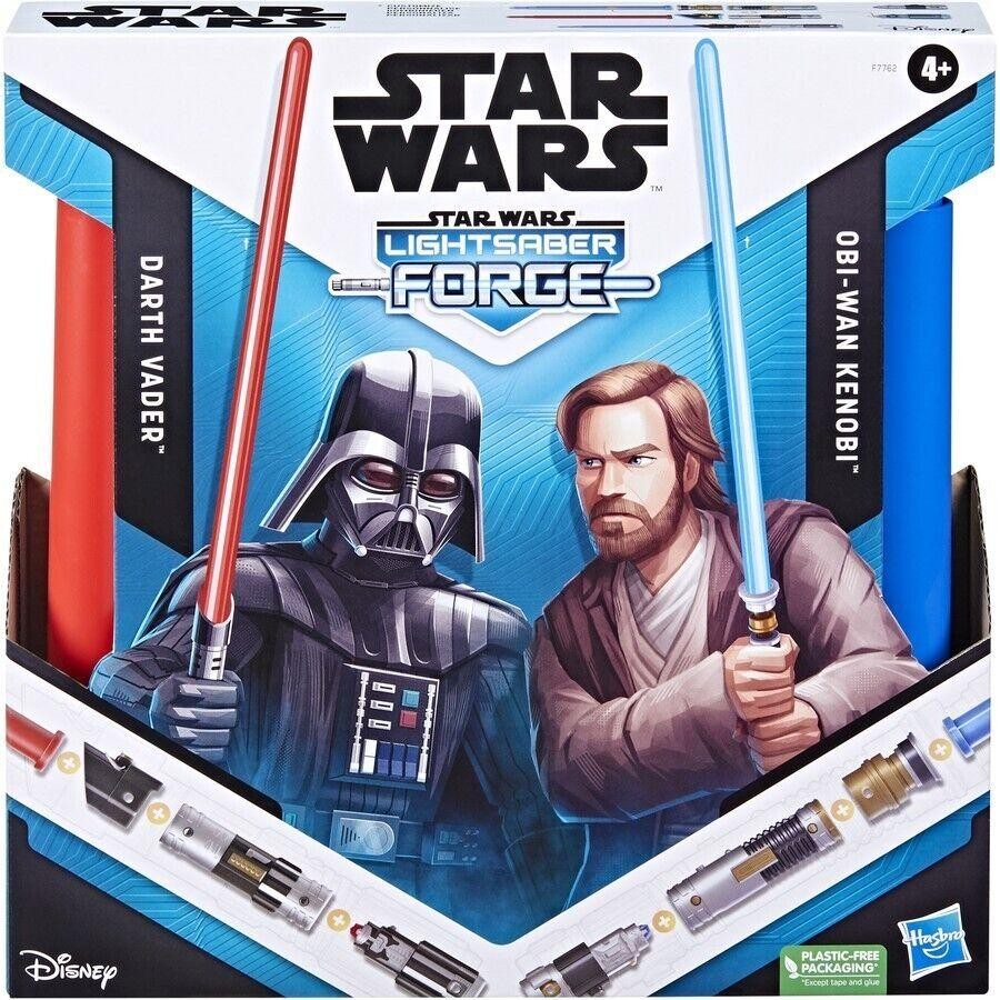 Star Wars Lightsaber Forge Darth Vader Vs. Obi Wan Kenobi Bladebuilder New Toy