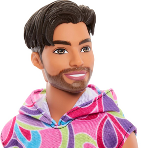 Barbie Fashionistas Ken Doll #227 Brunette Beard Hoodie Shorts Sneakers Toy 3+