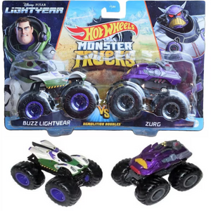 r Hot Wheels Giant Wheels Monster Jam 2 Pack Truck 1:64 – Buzz Lightyear Vs Zurg