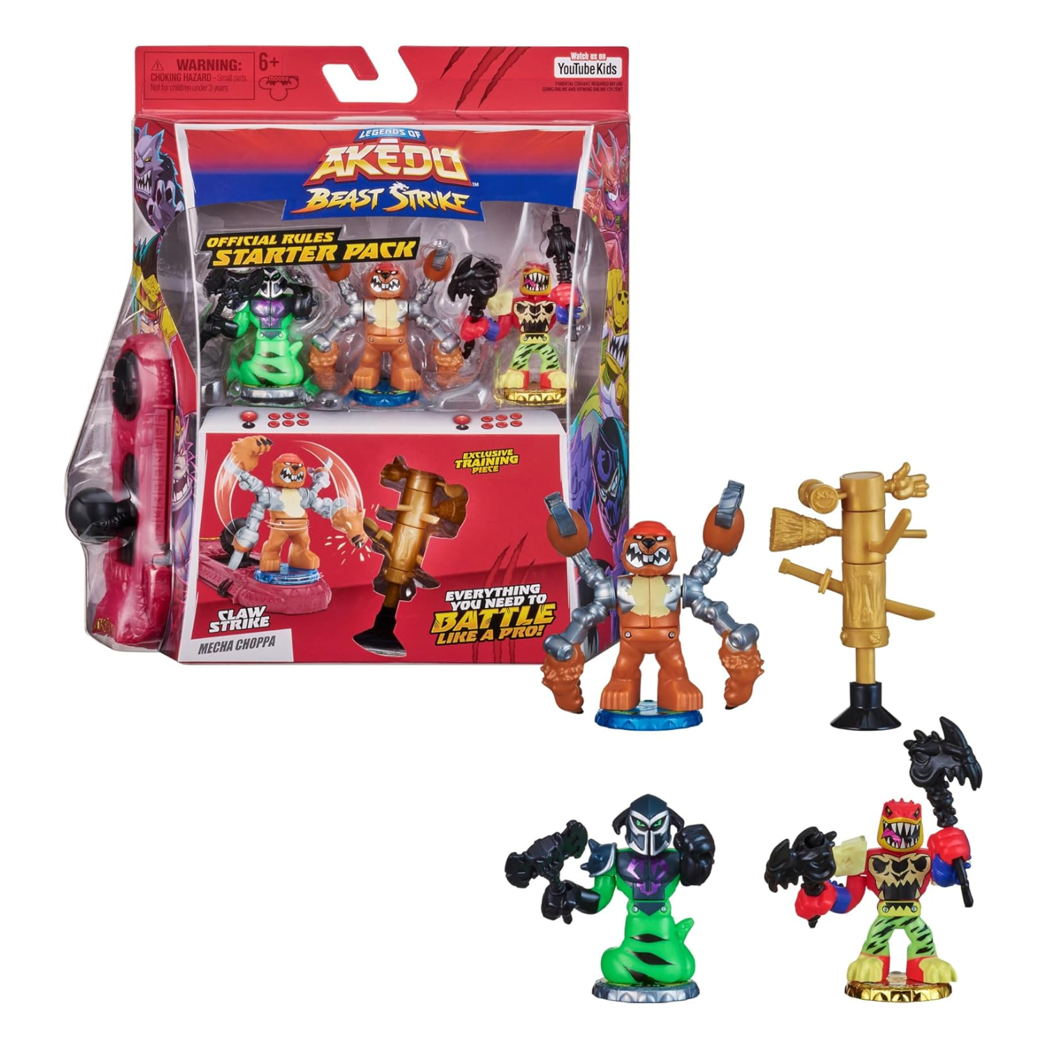 Legends of Akedo Beast Strike Claw Starter Pack 3 Warriors Controller Age 6+