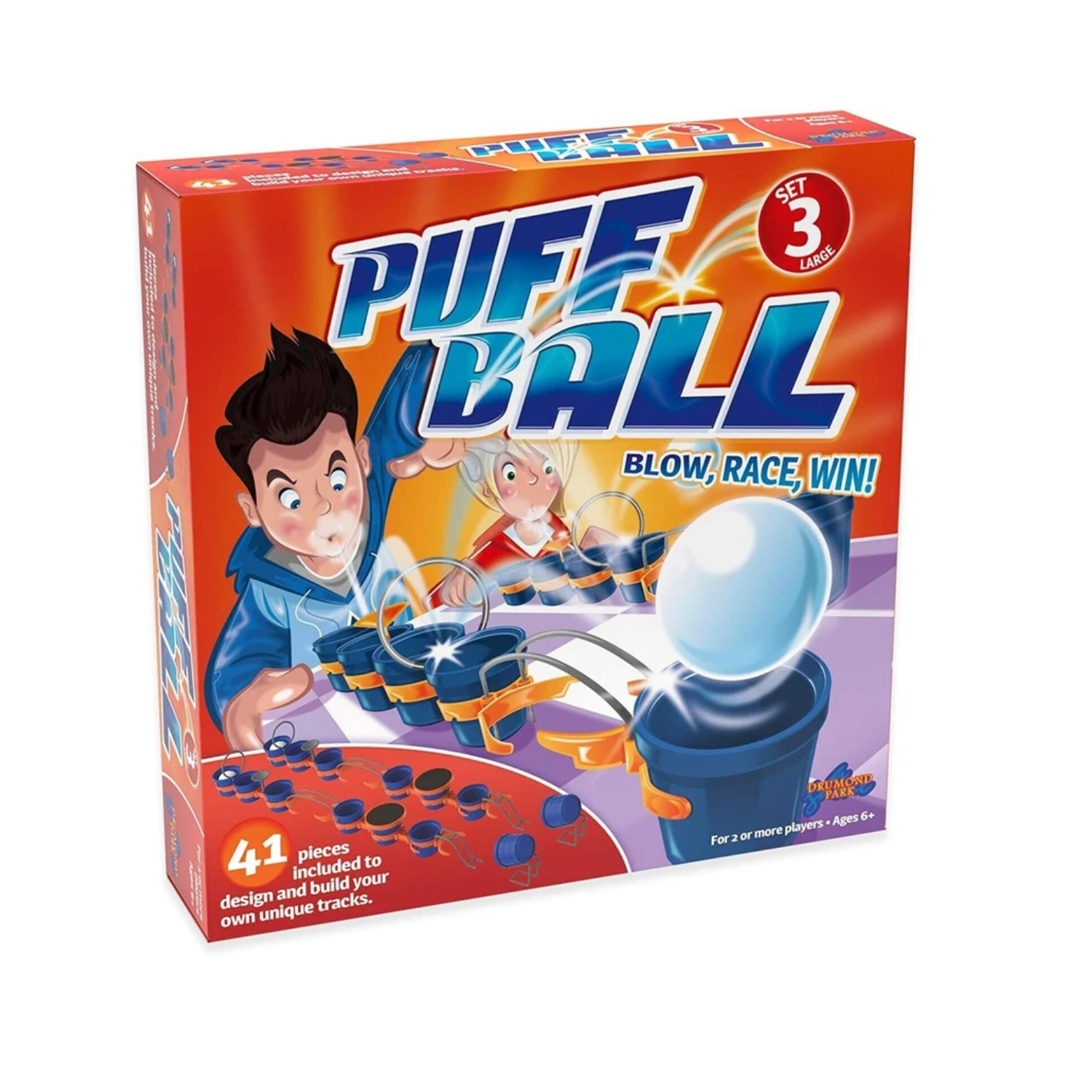 Drumond Park Puff Ball 3 Kids Action Game Blow Race Win Family Game Age 6+