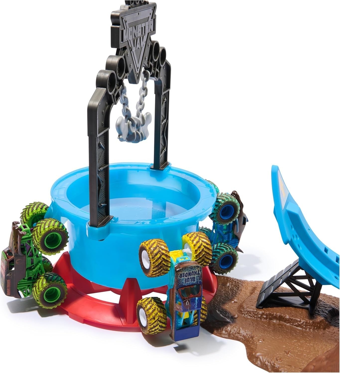 Monster Jam Mud Blasters Monster Mutt Dalmatian Dunk Tank Playset Toy Ages 3+