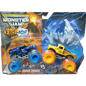 Monster Jam Fire And Ice Grave Digger And Whiplash 1 64 Trucks Ages 3 +