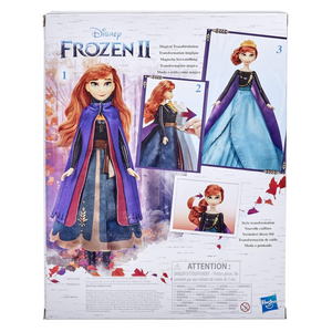 Frozen 2 Anna Queen Transformation Fashion Doll 2 Outfits 2 Hair Styles Ages 3 +
