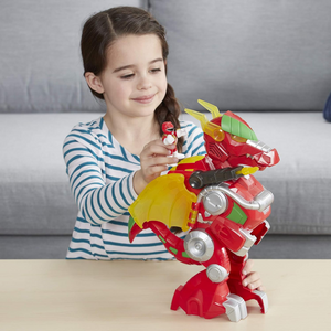 Power Rangers Red Ranger and Dragon Thunderzord 14 Inch Lights Sounds Toy 3+