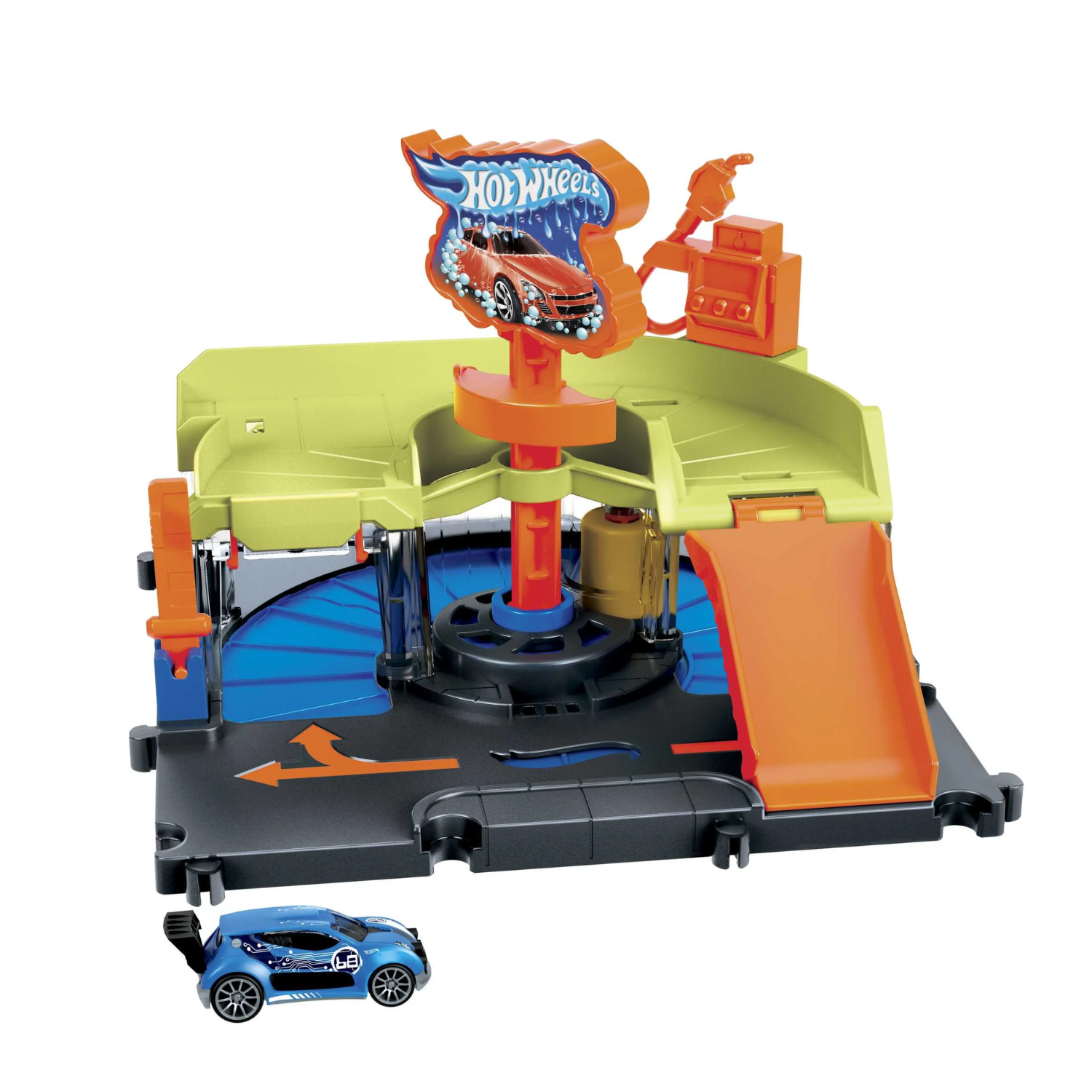 Hot Wheels City Downtown Track Set City Express Car Wash Burger Play