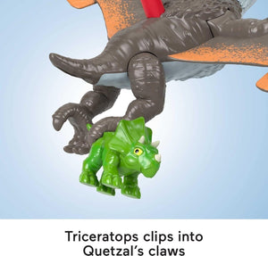 Fisher-Price Imaginext Jurassic World Flying Quetzal Triceratops Dinosaur Wing