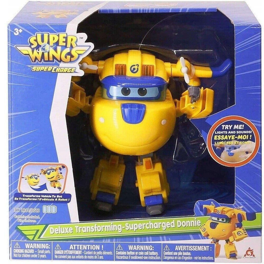 Super Wings Donnie 6 Inch Deluxe Transforming Super Charged Jett Airplane Toy