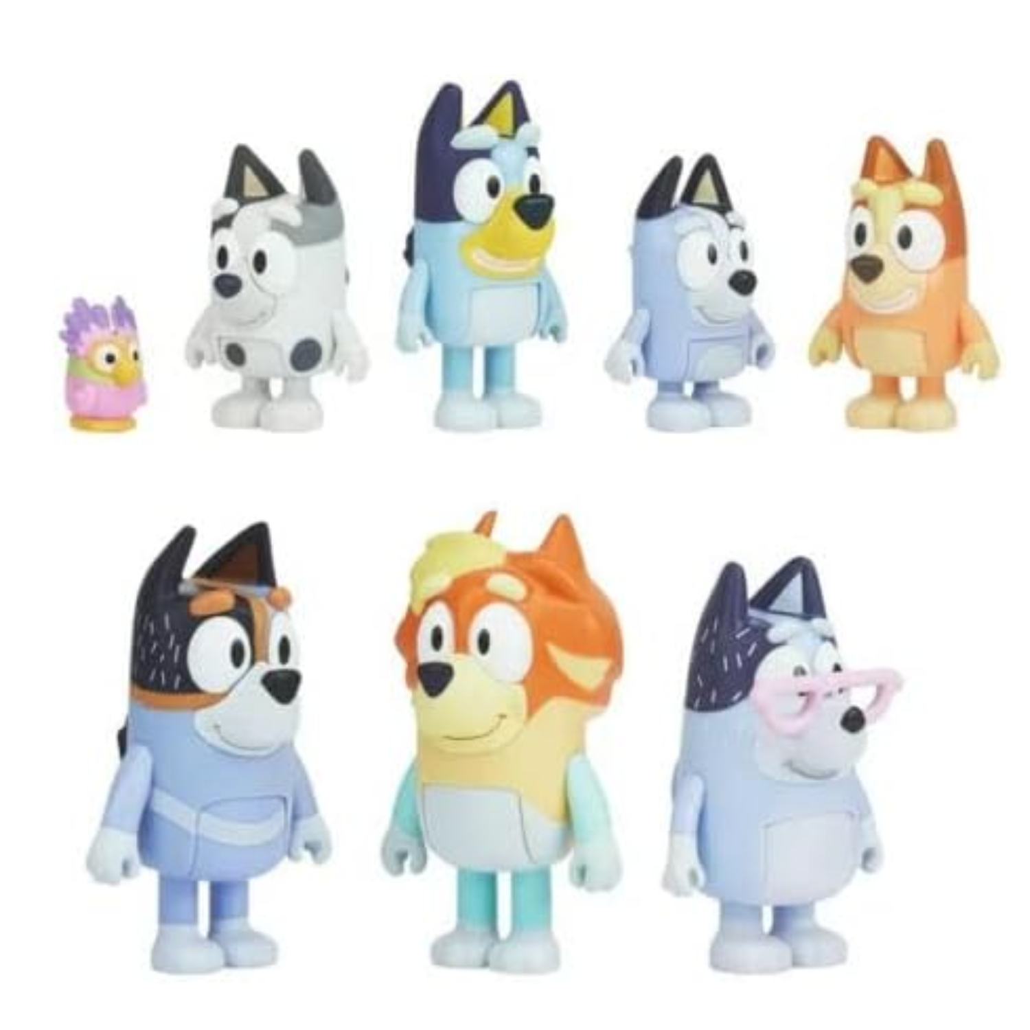 Bluey Extended Heeler Family 8 Pack Figures Bluey Bingo Muffin Socks Kids Toy 3+