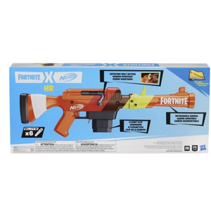 Nerf Fortnite HR Dart Blaster Ruff Wrap Design 6-Dart Elite Clip Fire Gun Play