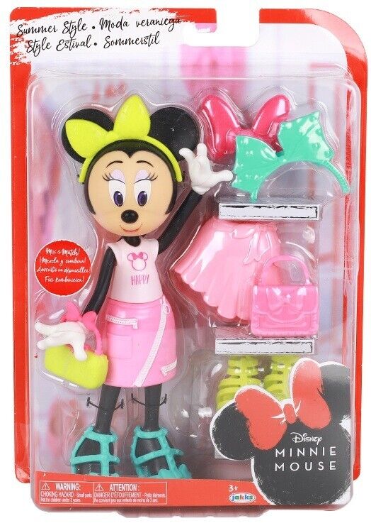Jakks Pacific-Disney Minnie Mouse With Accessories 23 CM New Doll Playset