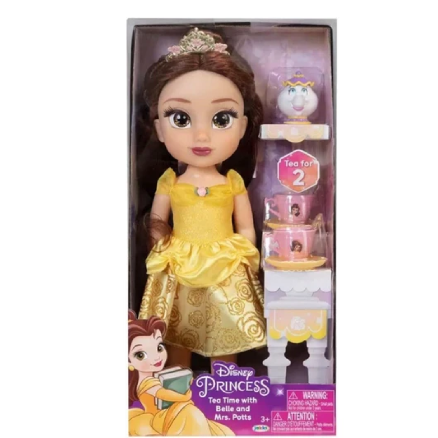 Disney Princess Tea Time Belle Doll w/ Tea Set & Friend Figure Gift Girls Toy