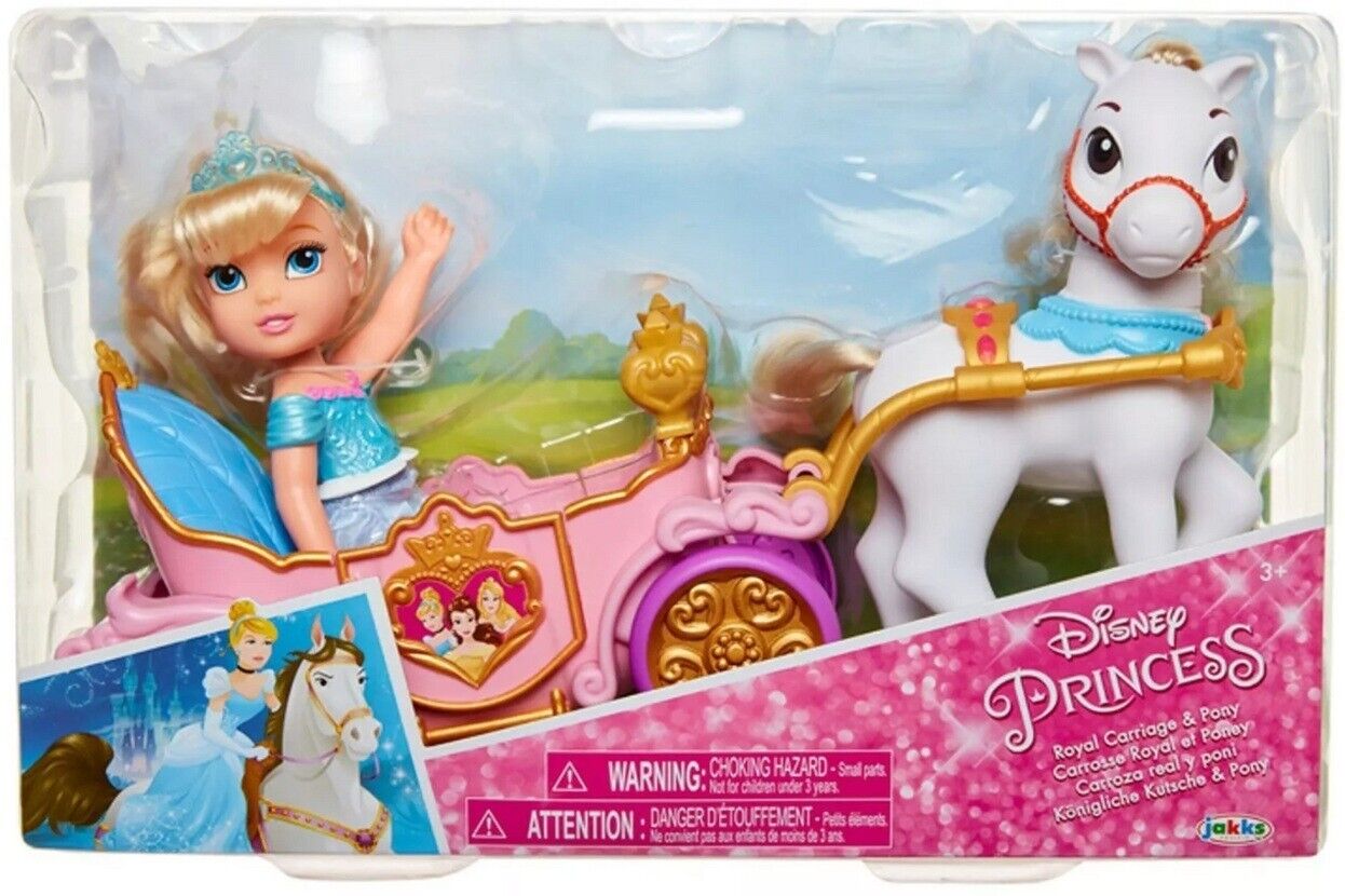 Disney Jakks Pacific Princess Cinderella Petite Doll Royal Carriage & Pony Set