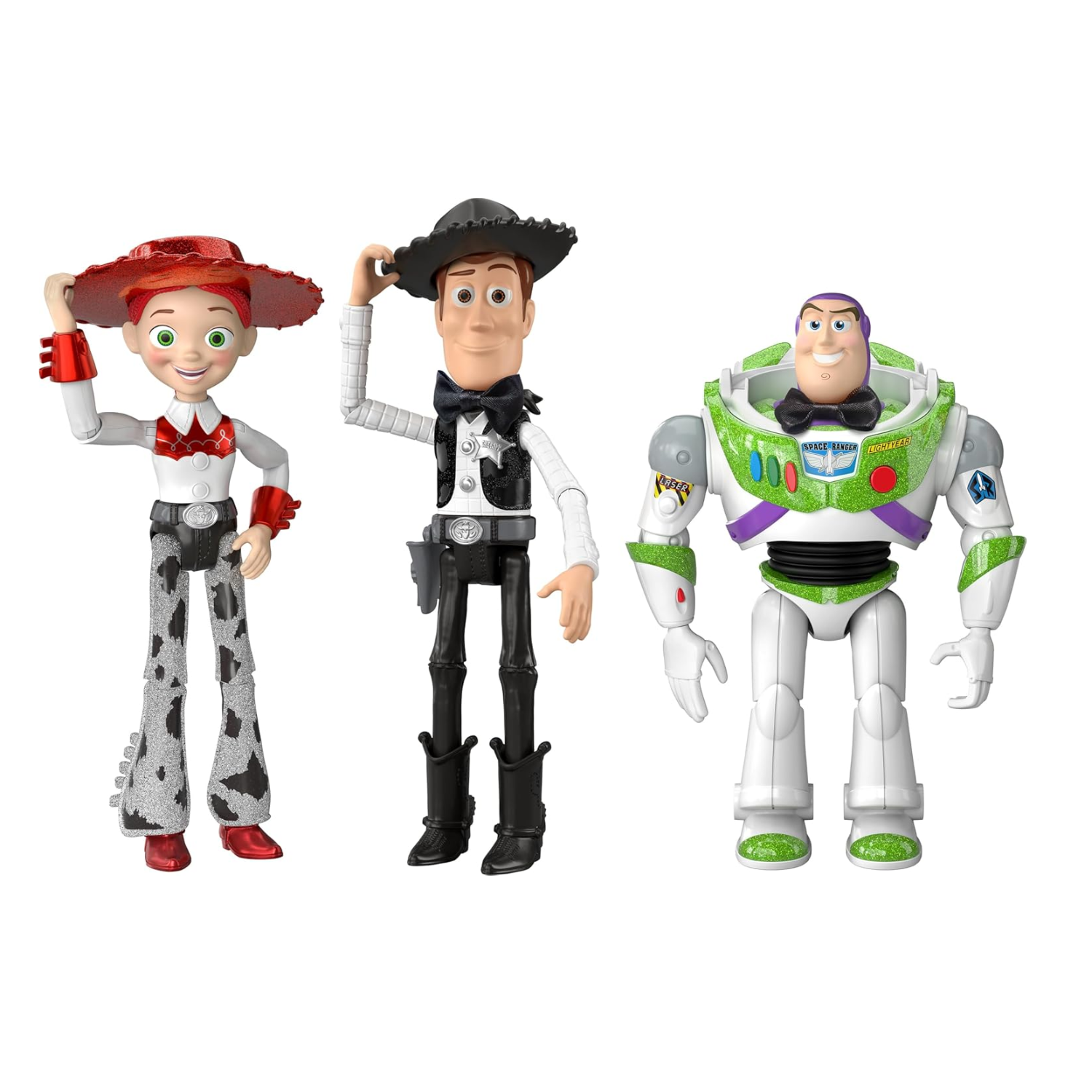 Disney Pixar Toy Story 3-Pack Hollywood Stars Glittery Woody Buzz Lightyear Jess