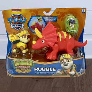 Paw Patrol Dino Rescue Rubble & Triceratops Action Figure Kids Toy Ages 3+ Play