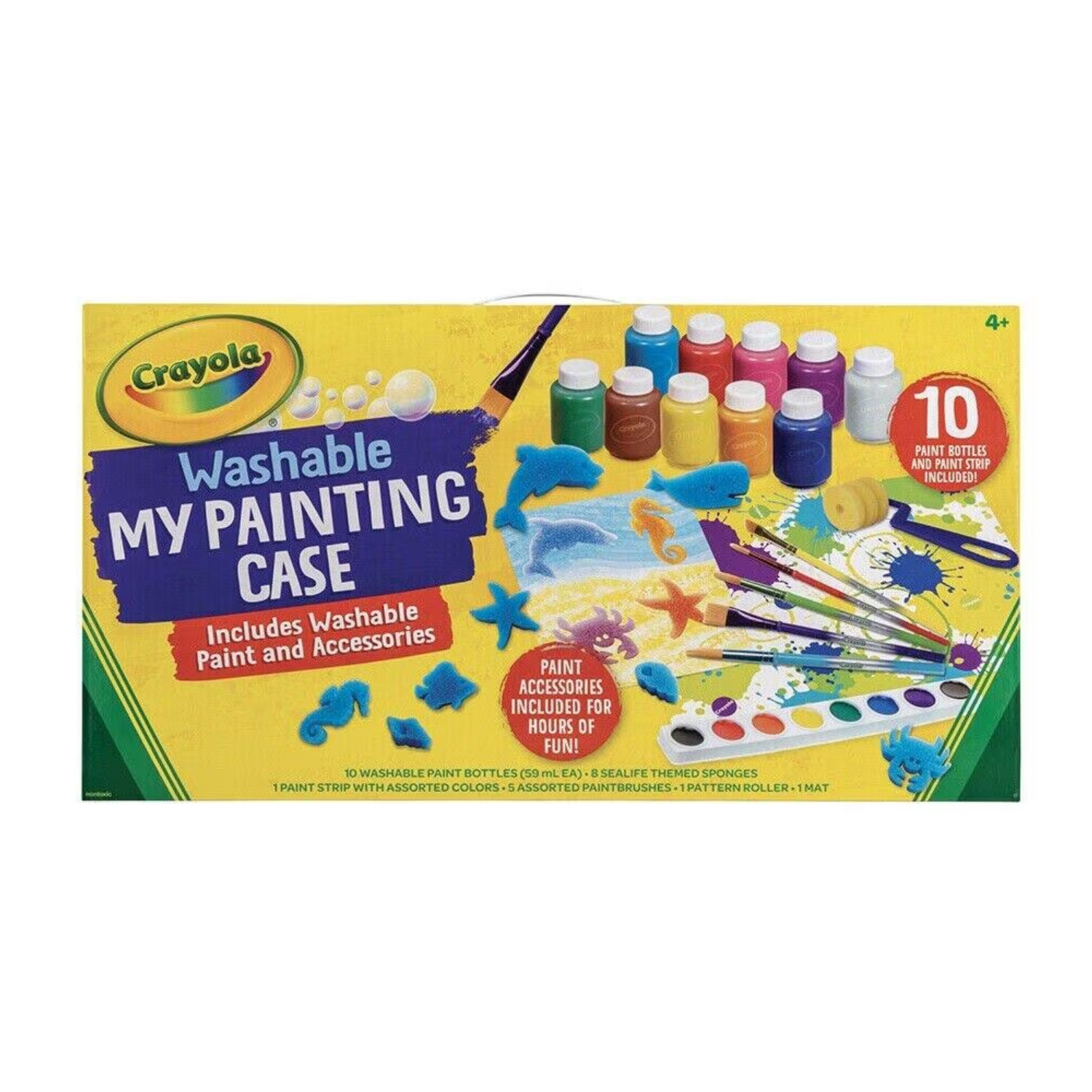 Crayola Kids Washable My Painting Case Sealife themed sponges Paint Colours Play