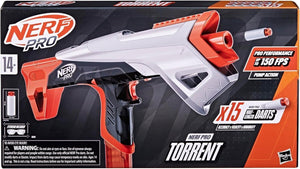 Nerf Pro Torrent Half-Length Blaster 15 Nerf Pro Half-Length Darts 150 FPS Pump