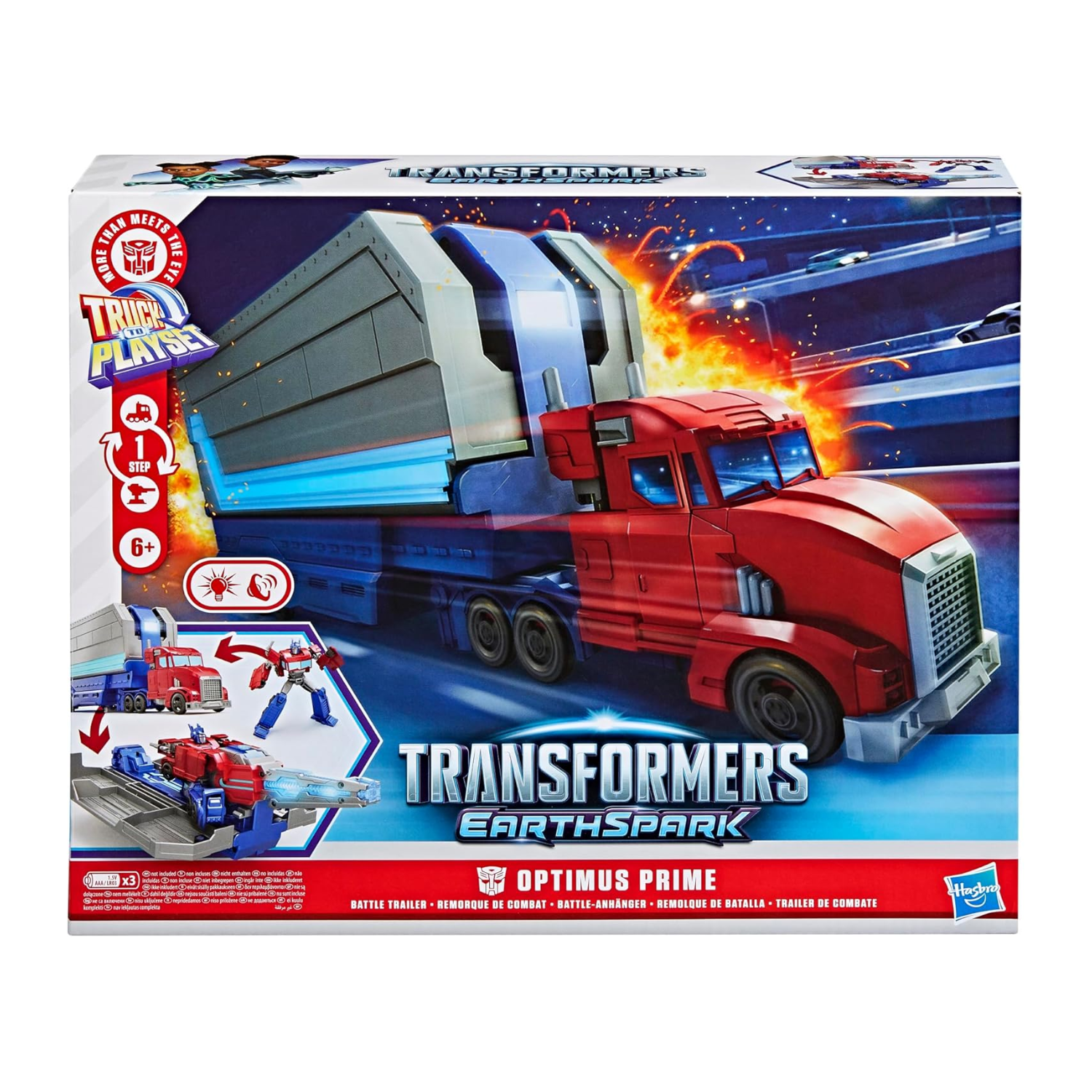 Transformers EarthSpark Optimus Prime Battle Trailer 2-in-1 Playset New Toy