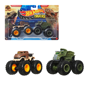 Hot Wheels Monster Trucks Tyrannosaurus Rex Vs Triceratops Diecast 2 Pack Ages 5