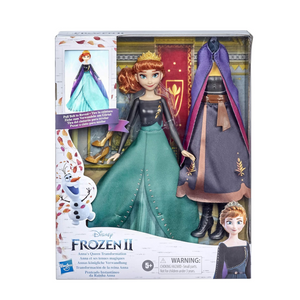 Frozen 2 Anna Queen Transformation Fashion Doll 2 Outfits 2 Hair Styles Ages 3 +