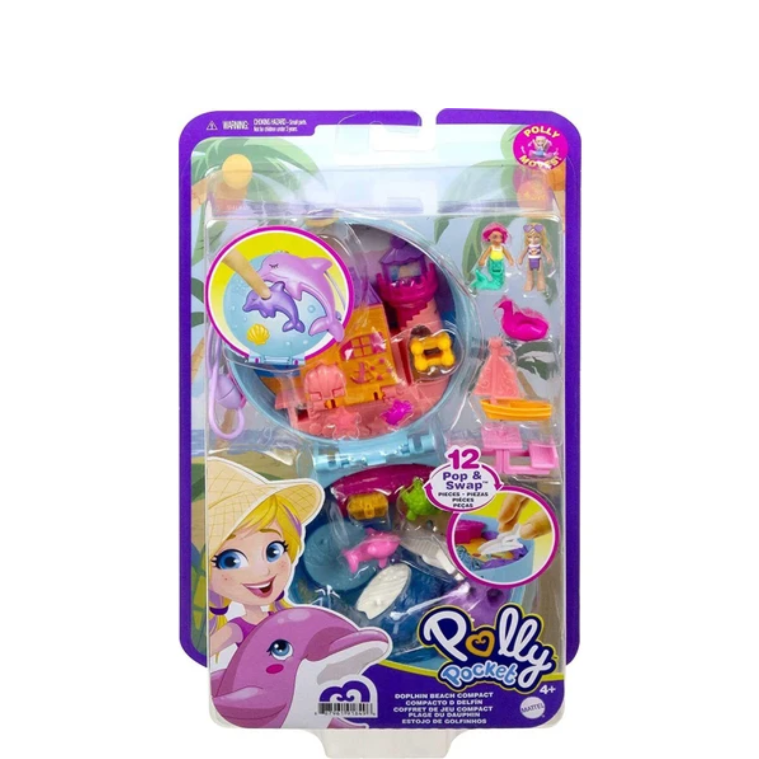 Polly Pocket-Dolphin Beach- World Pop and Swap Feature 5 Reveals