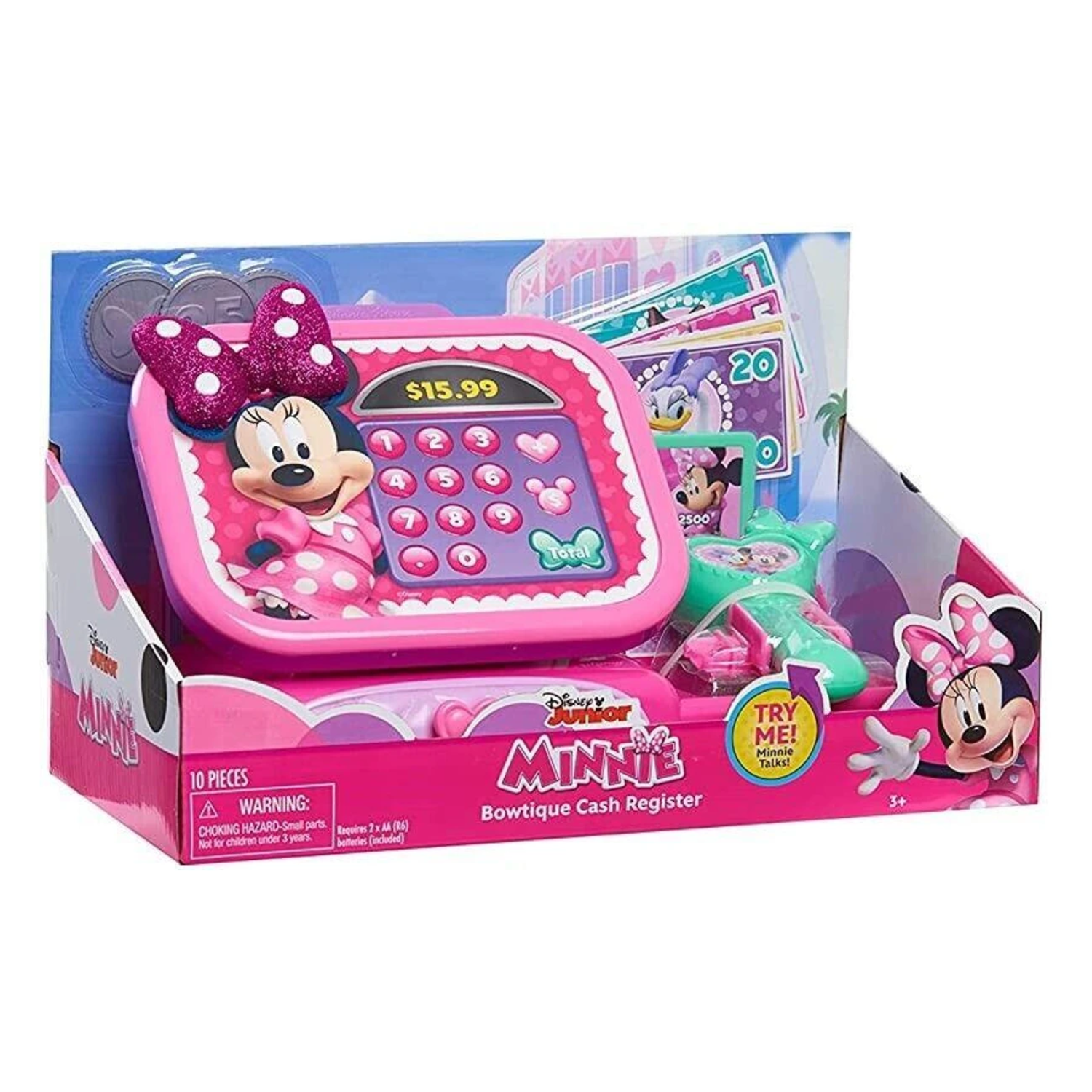 Just Play Disney Junior Minnie Mouse Bowtique Cash Register with Realistic Sound
