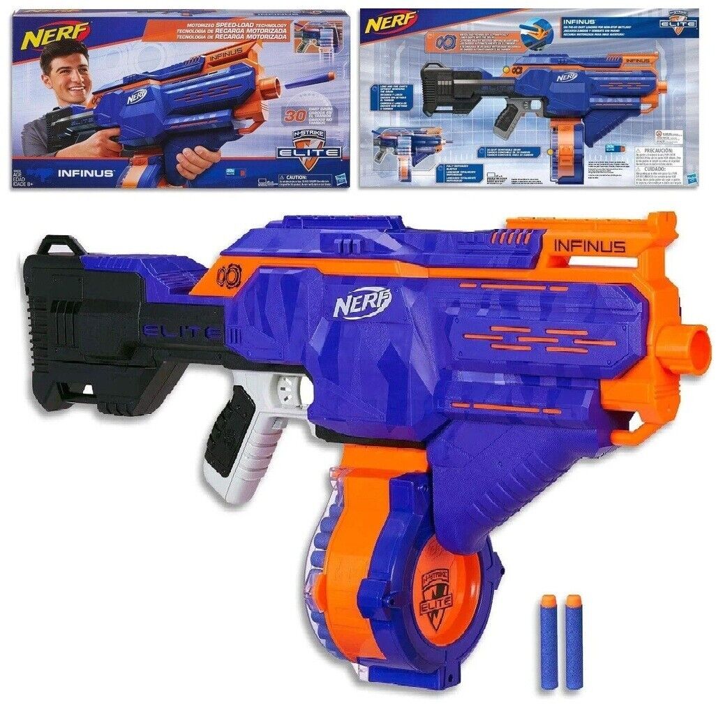 Nerf Elite Infinus Motorised Blaster with 30 Elite Darts and 30 Dart Drum Toy
