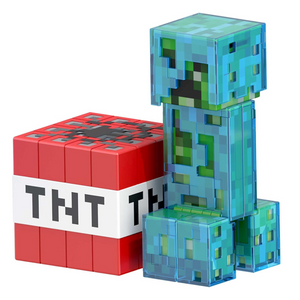 Minecraft Diamond Level Creeper Action Figure with Armor & TNT Block 5.5 Inch