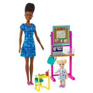 Barbie Careers Teacher Playset with 2 Dolls, Desk, Laptop, Turtle & More