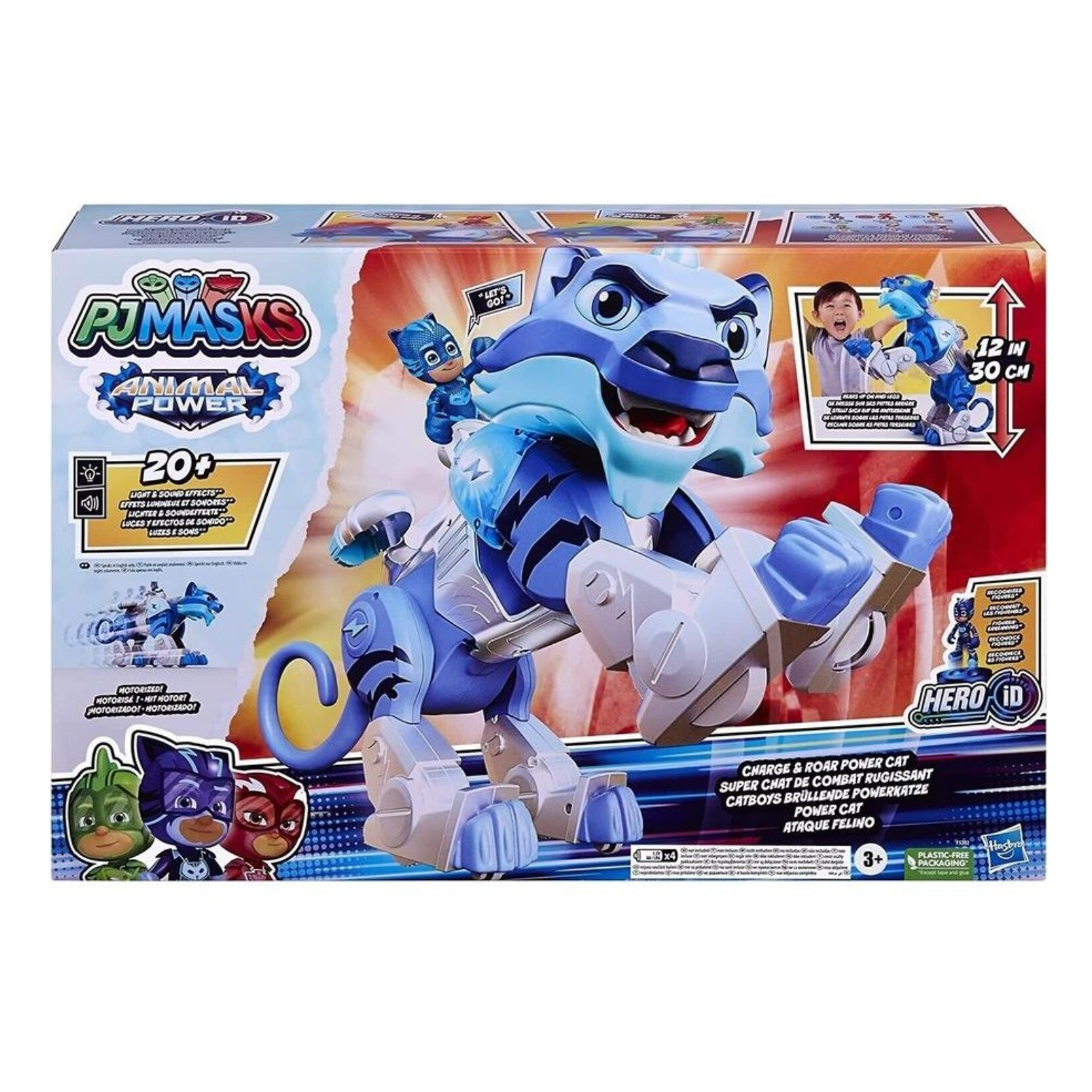 PJ Masks Animal Power Charge and Roar Power Cat Interactive Toy Hero ID Play Fun