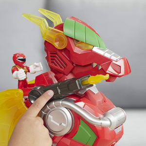 Power Rangers Red Ranger and Dragon Thunderzord 14 Inch Lights Sounds Toy 3+