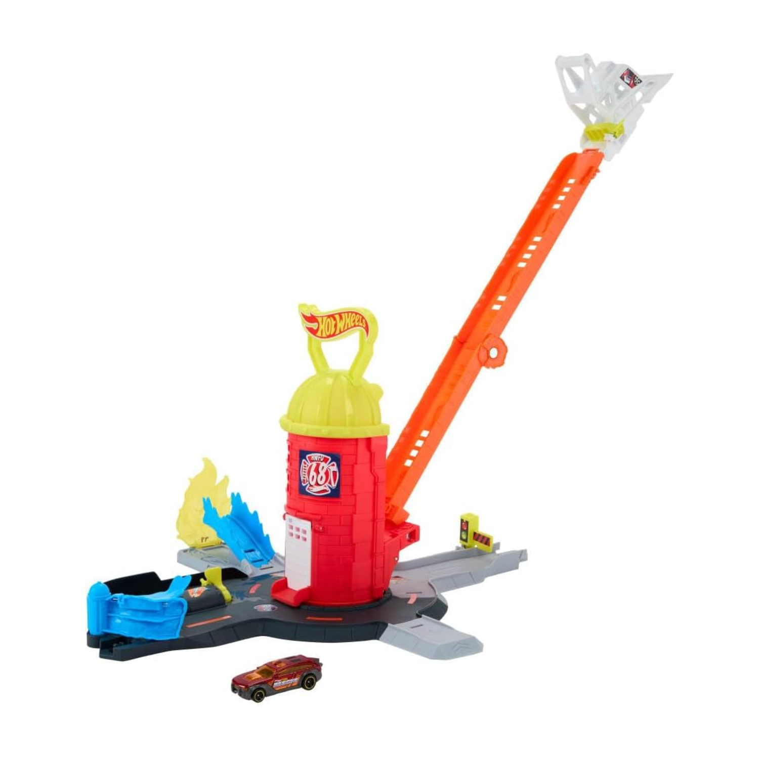 Hot Wheels City Super Fire Station Rescue Playset New Track Toy