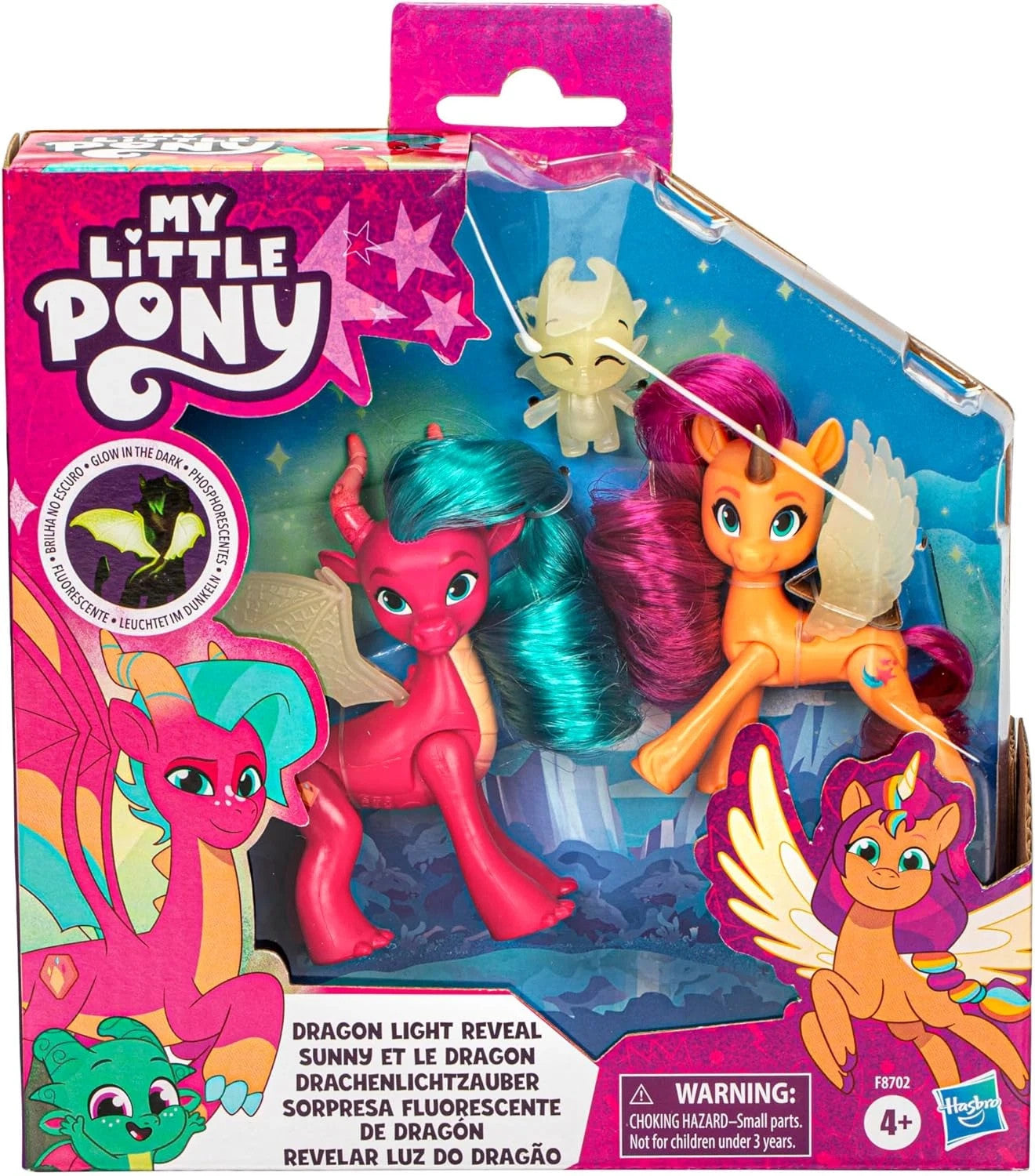 My Little Pony Dragon Light Reveal Glow in Dark Figures 3-Pack Toys Ages 4+