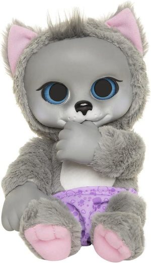 Animal Babies Baby Plush Wolf Yours to Name Removable Diaper & Pacifier Doll