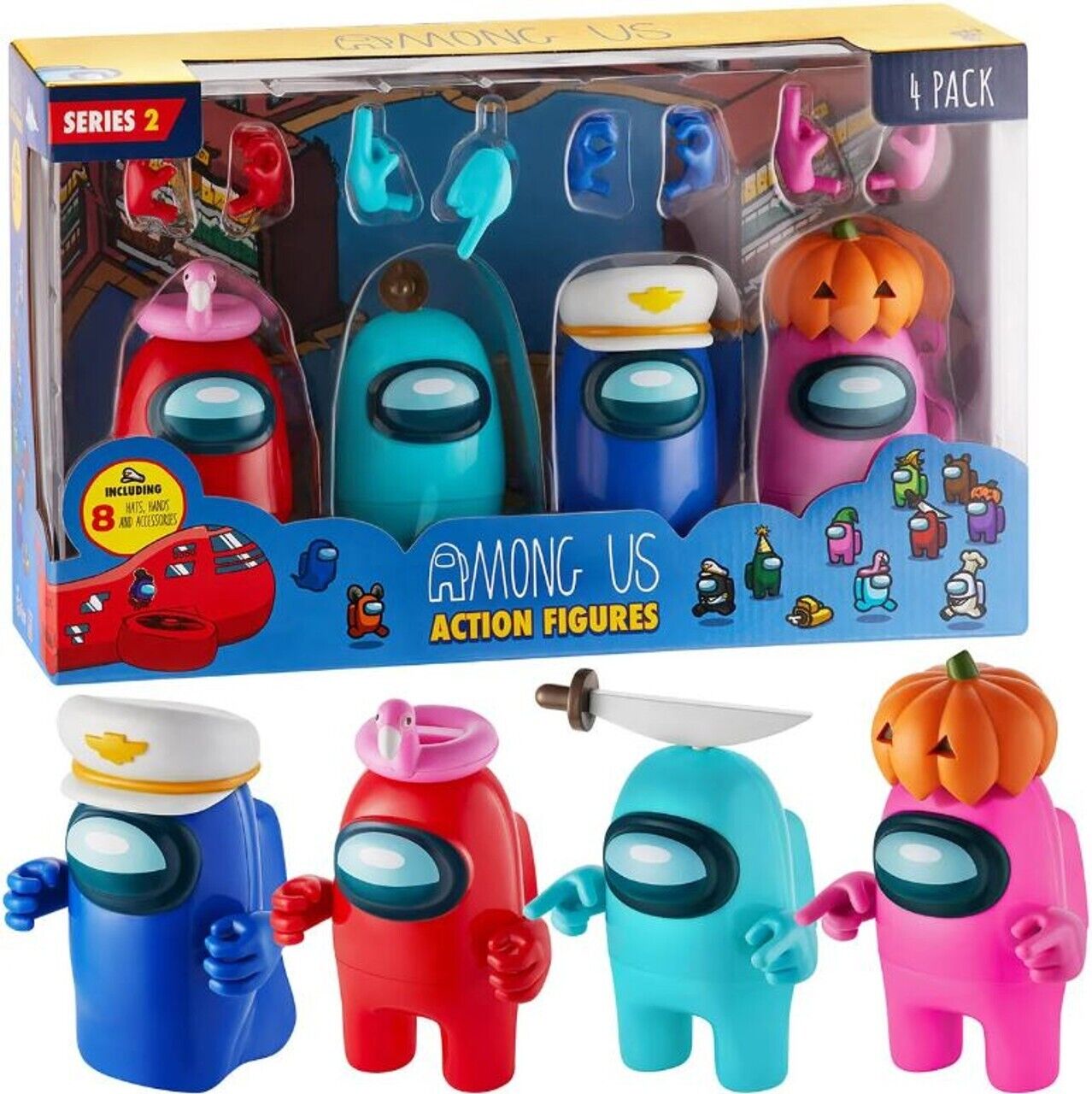 Among Us Crewmate 4-Pack Stampers Action Figures Ages 4+ New Toy Video Game