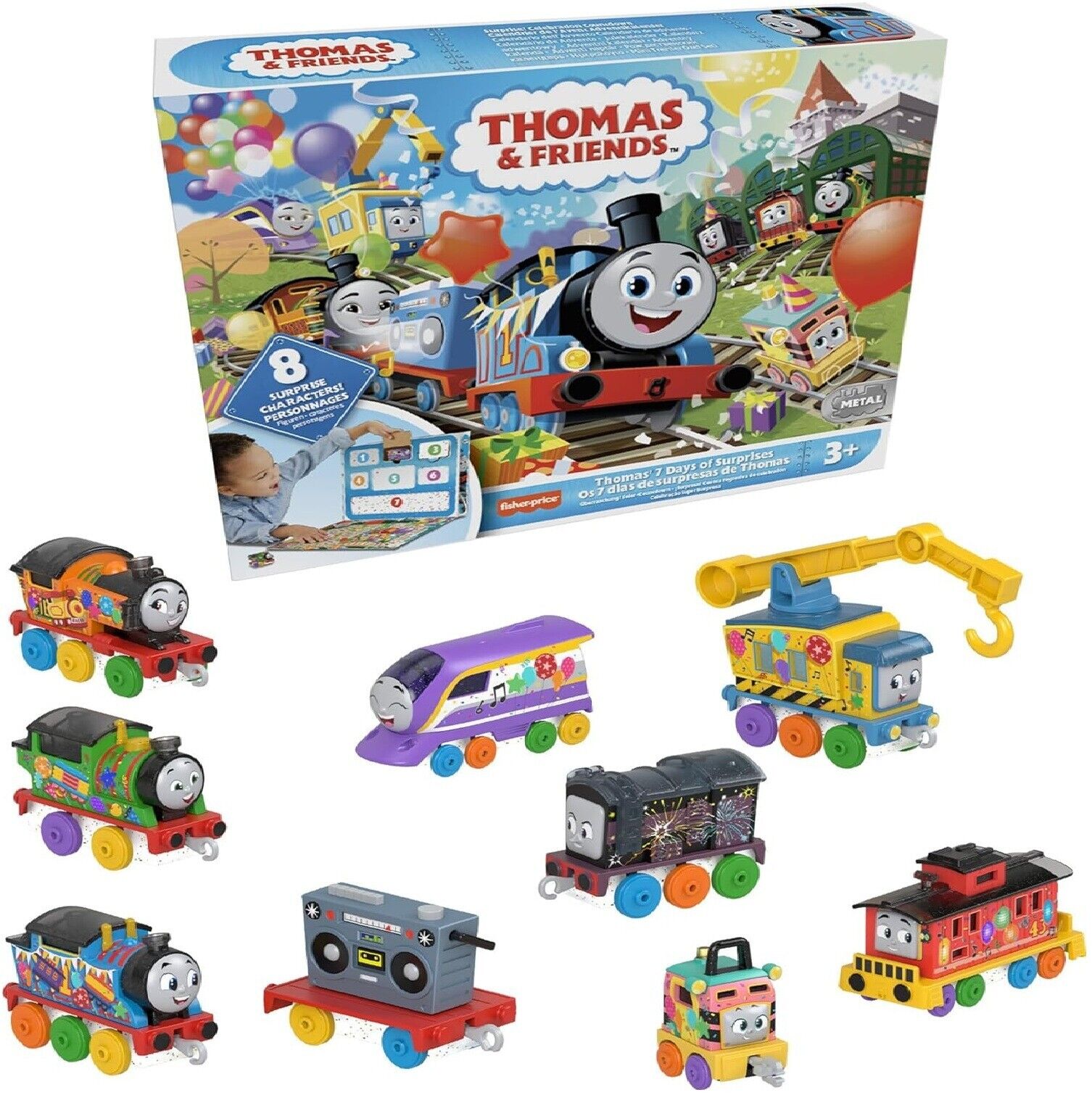 Thomas & Friends 7-Day Celebration Train Set 10 Diecast Metal Trains Cars Play