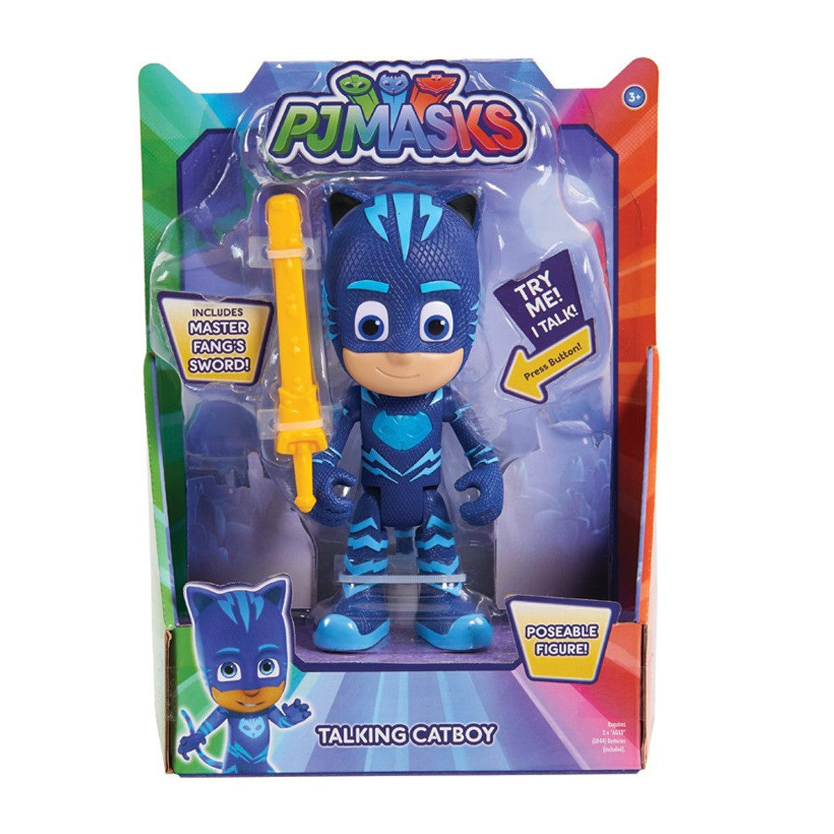 PJ Masks Deluxe Talking Catboy 15cm Poseable Action Figure for Kids