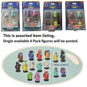Among Us Crewmate Stampers Single 4 Pack Assortment Figures Video Game Play Gift