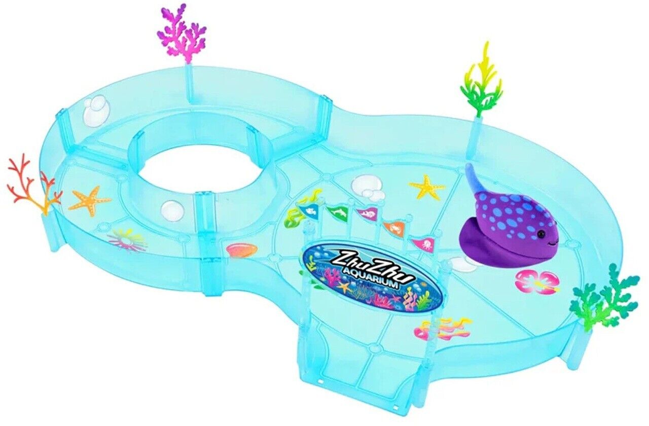 Zhu Zhu Aquarium Starter Set With Fish No Water No Mess Like Real Pet With Wheel