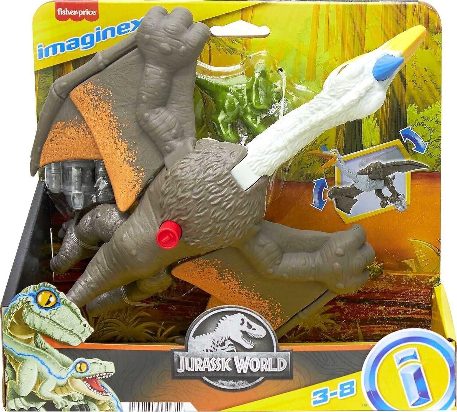 Fisher-Price Imaginext Jurassic World Flying Quetzal Triceratops Dinosaur Wing